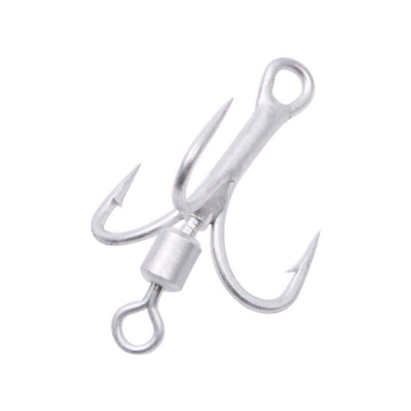 Rotating Sequin Hooks Lure Metal Barbed Fishing 3-Hook Freshwater Fishing Hoo