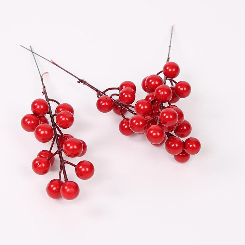 Artificial Red Bird Berry Spray Stem Of Berries Autumn Christmas Decor Xmas.