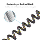 Type C Mechanical Keyboard Coiled Spring Wire Aviator Cable (3x RGB Black)