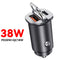 Dual USB Fast Charging Adapter PD QC3.0 12-24V Car Charger for Mobile Phone