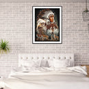 5D DIY Diamond Painting Indians Animal Full Round Drill Mosaic Picture Decor Kit