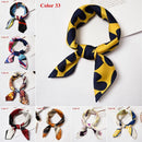Gifts Elegant Women Hair Tie Band Square Scarf Silk Feel Satin Head Neck