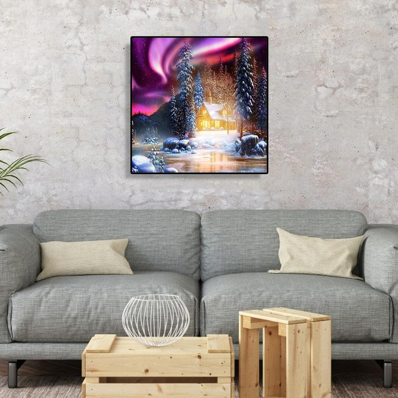 Snow House Cross Stitch 5D Full Drill DIY Diamond Painting Mosaic Embroidery Kit