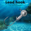 10x Crank Round Ball Head Hook Jig Bait Soft Worm for Perch Fishing (3.5g) Newly