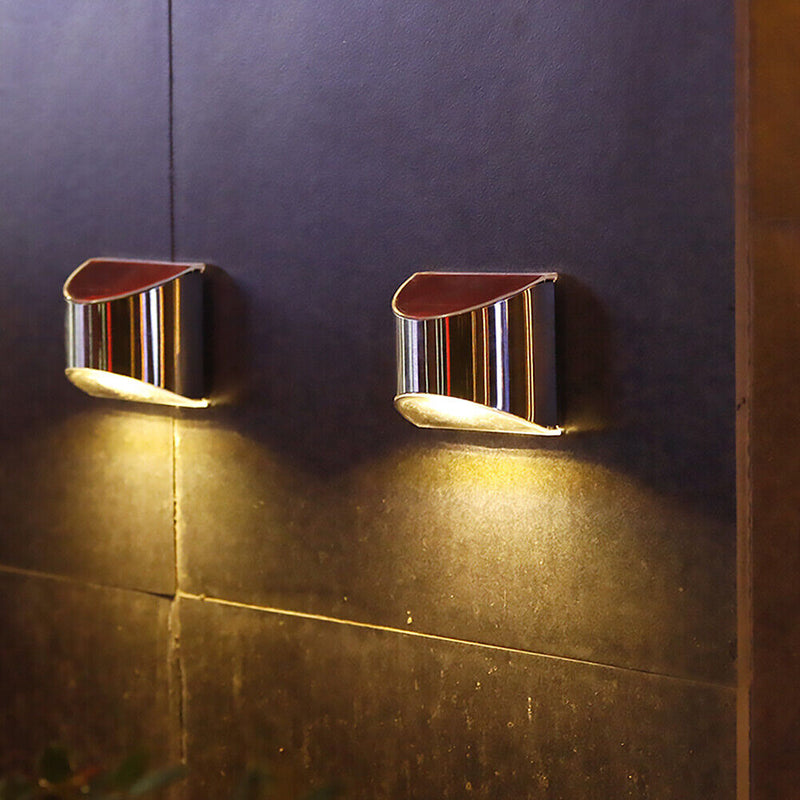 Warm White 4 LED Solar Lights Waterproof Wall Stair Lamp for Security