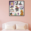 DIY Printed Canvas Cross Stitch Kits Halloween Day Animal 11CT Needlework Set