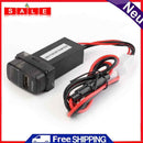 12V 24V to 5V 2.1A USB Car Phone Charger with Blue LED Voltmeter for Mitsubishi