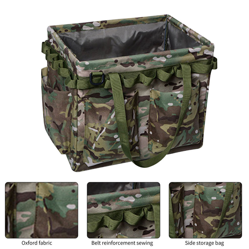 Wide Mouth Tool Bag - Large Capacity Camping Container Storage (Army Green)