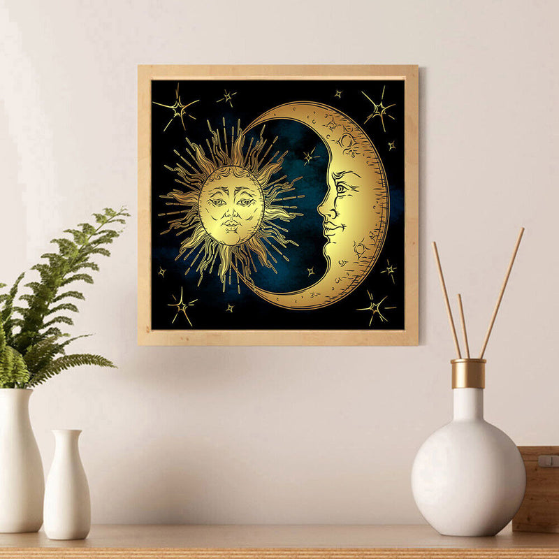 5D DIY Sun Moon Mosaic Art Picture of Rhinestones Gifts Home Decoration
