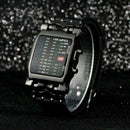 Black Led Binary Digital Watch Mens Fashion Casual Sport Watches Wrist P8O3