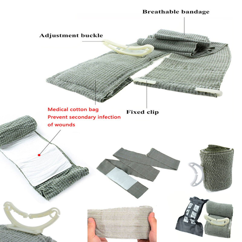 Wound Hemostatic Bandage Bleeding Treat & First Aid Training (6 Inches) Newly