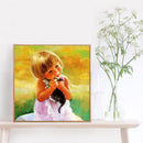 Little Girl Diamond Painting 5D DIY Full Round Rhinestone Mosaic Decoration K