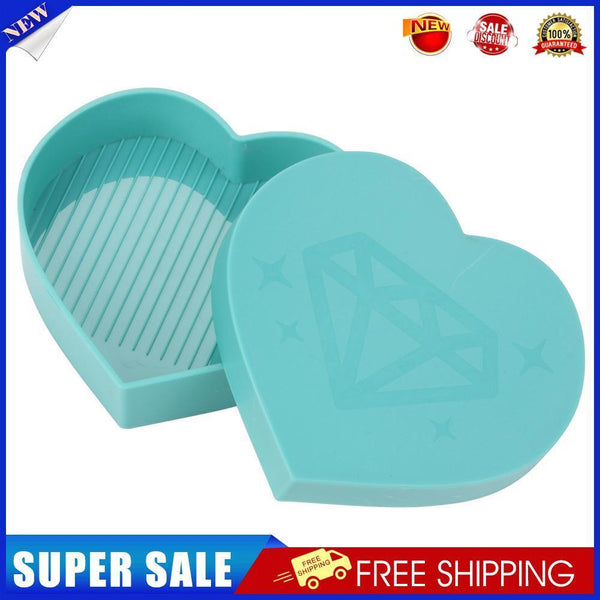 5D Diamond Painting Tray Plastic Heart Shape Drill Plate 7x7cm (Sky Blue)