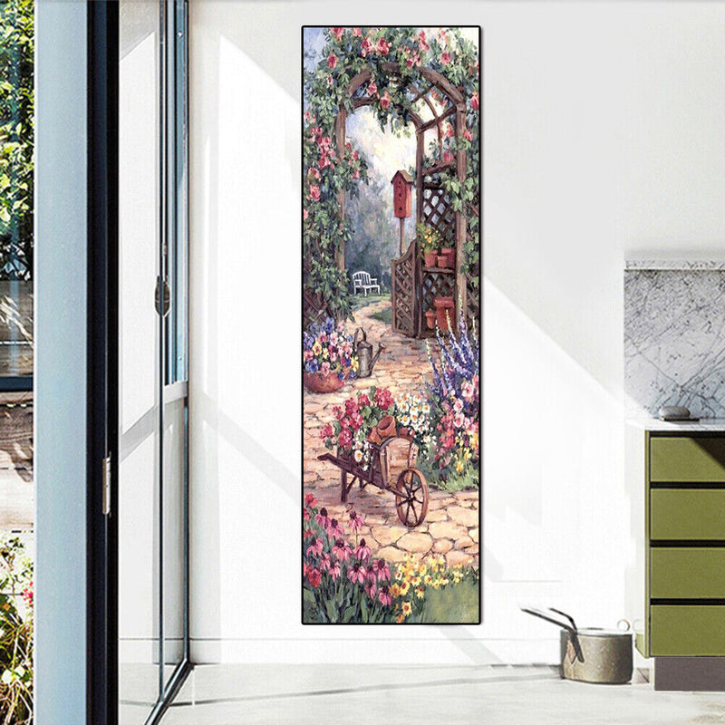 5D DIY Diamond Painting Garden Cart Full Round Drill Rhinestone Crafts 30x9