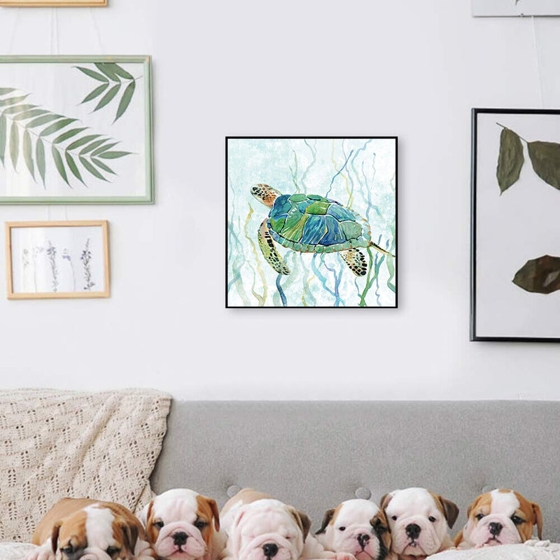 Oil Paint By Numbers Picture DIY Painting Turtle Animal Drawing on Canvas