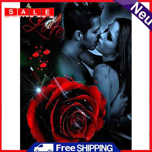Art Drawing DIY Diamond Painting Kit Rose Lover 5D Full Round Drill Ornaments