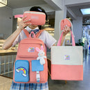 #A Teenager Class Bookbag Rucksack Rainbow Hit Color Shoulder Crossbody Bags