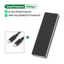 M2 SSD Case Enclosure Disk Box M.2 to USB 3.1 Adapter (C-C Cable)(Black)