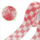 Self Adhesive Tape Elastic Bandage Finger Protector Wrap (Pink Plaid)