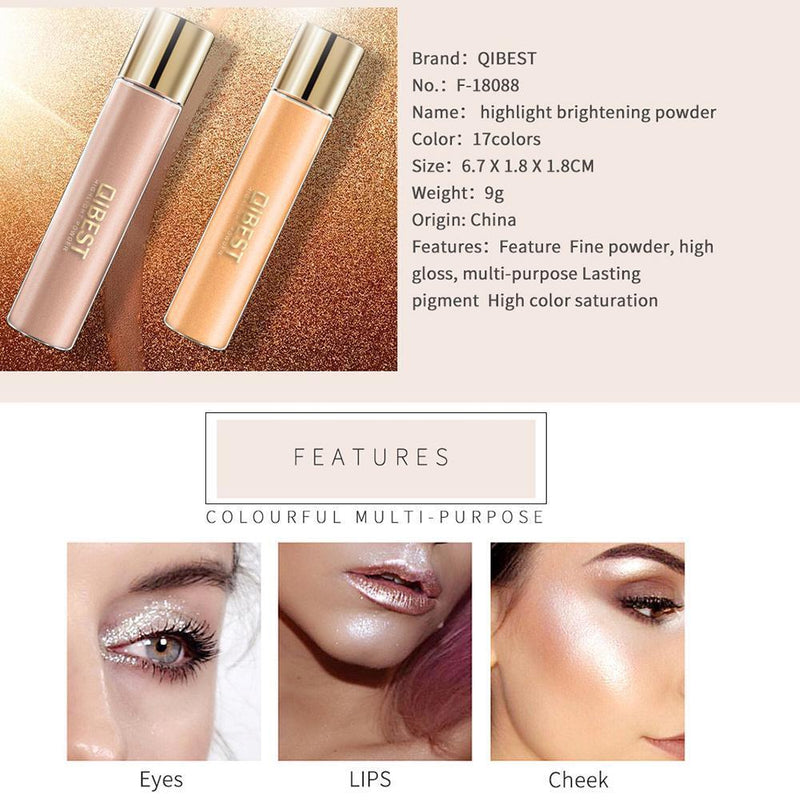 Makeup Highlighter Eyeshadow Powder Face Brightener Bronzer (08 Sparking)