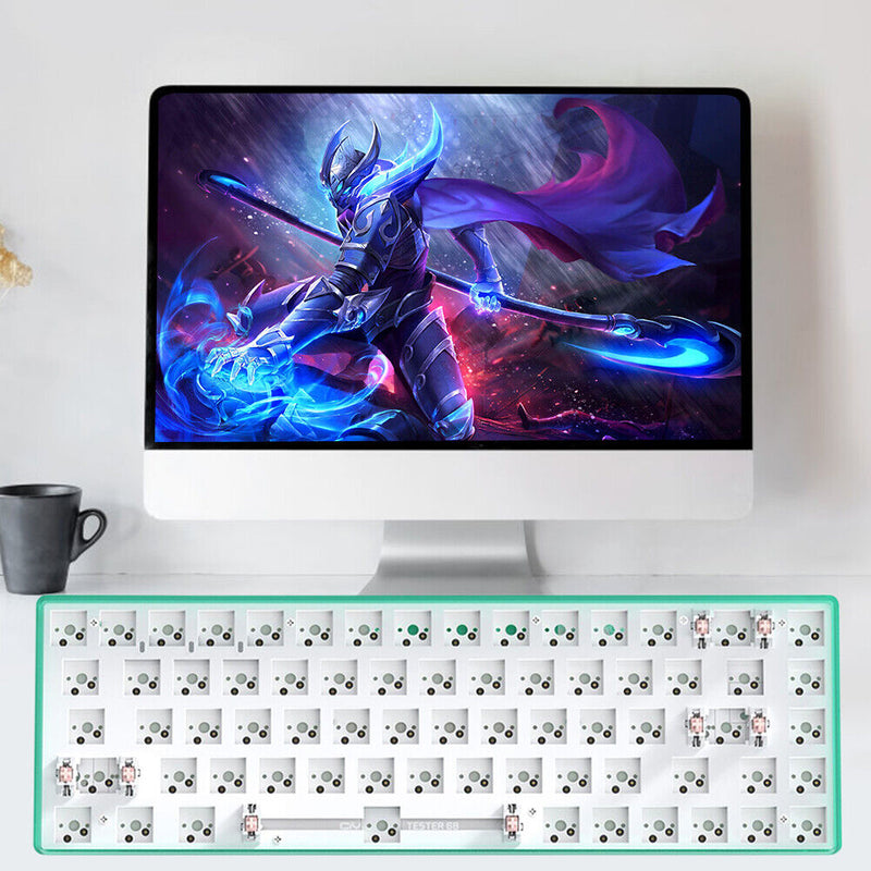 Hot Swap Keyboard Kit Bluetooth-compatible with 72pcs Red Shafts (Green)