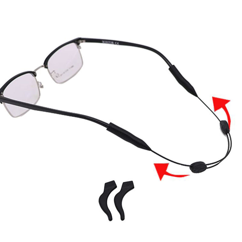 Adjustable Glasses Strap Non-Slip Eyeglass Strap Comes with Ear Hook 3 Piec
