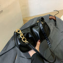 Women Pleated Handbags PU Solid Color Zipper Shoulder Underarm Bag Clutch Purse