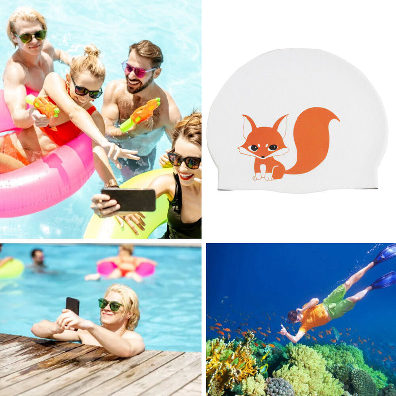 Swimming Caps Waterproof Swim Pool Cap Ear Protect Silicone Diving Hat for Gi