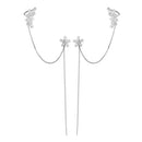 Jewelry Crystal Water Flower Tassel Earring Ear Bone Stud Earring Ear Clip