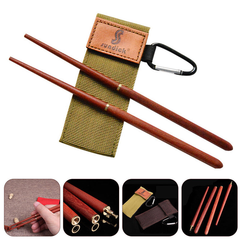 1 Pair Wooden Folding Chopsticks Outdoor Camping Tableware Portable Chopstick