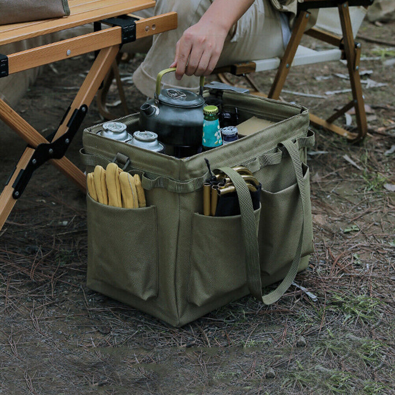 Large Capacity Tool Carry Outdoor Camping Tent Peg Storage Bag (Army Green)