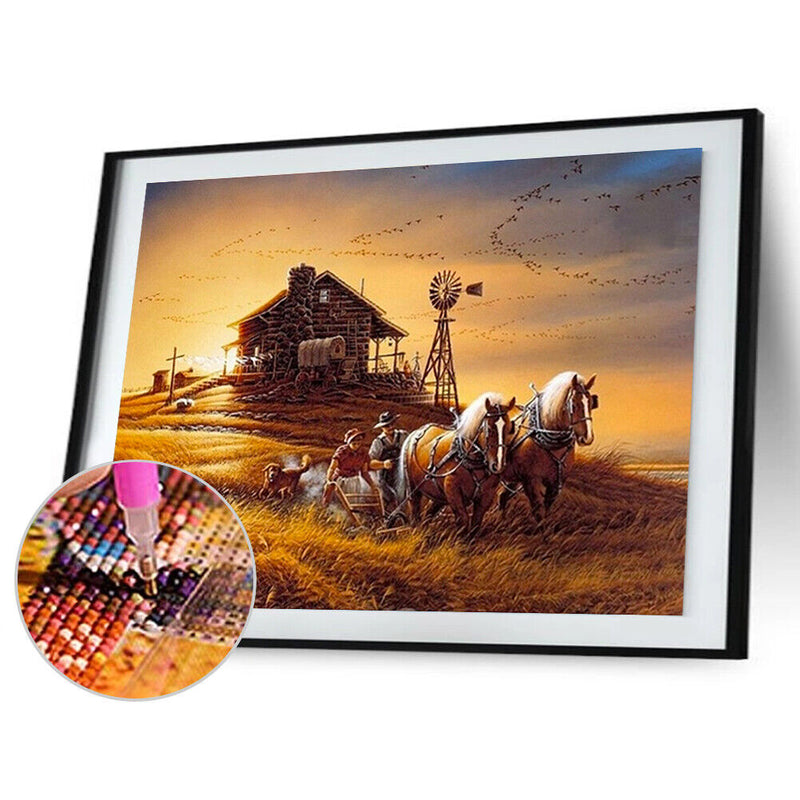 5D DIY Full Drill Diamond Painting Dusk Embroidery Craft Kits Bedroom Wall Art