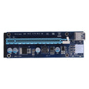 Blue PCI-E Express 1x to 16x Riser Card 6Pin USB 3.0 Cable for BTC Miner
