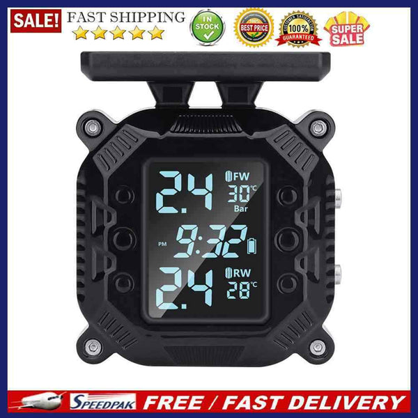 Wireless Motorcycle TPMS Tire Pressure Monitoring Alarm for Motorbike Scoot