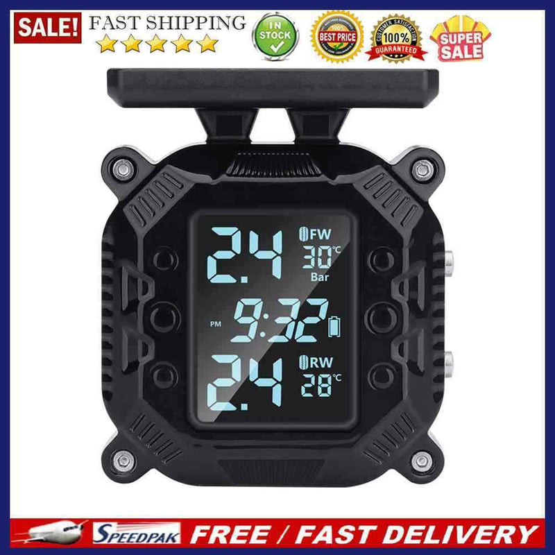 Wireless Motorcycle TPMS Tire Pressure Monitoring Alarm for Motorbike Scoot
