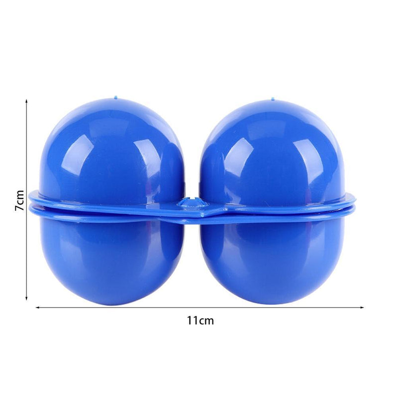 2 Grids Egg Storage Box Camping Picnic Hiking Carrier Egg Holder (Blue)