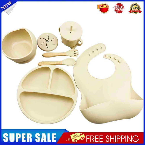 6pcs Silicone Baby Feeding Anti Slip Plates for Food Soft Kids Tableware (B