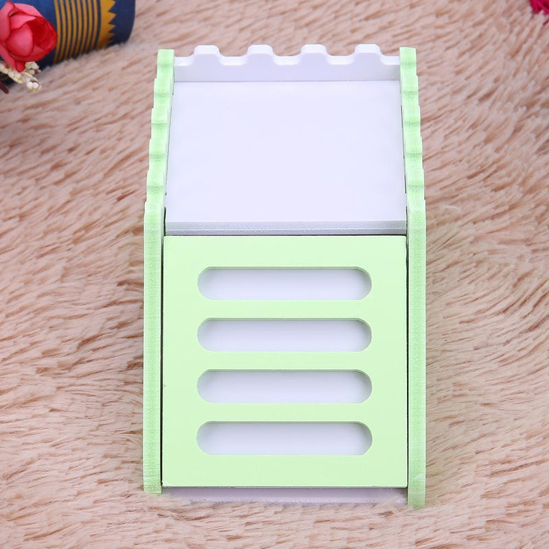 Hamster Staircase Villa Sleeping House Bear Pet Nest Log Cabinet(Green)