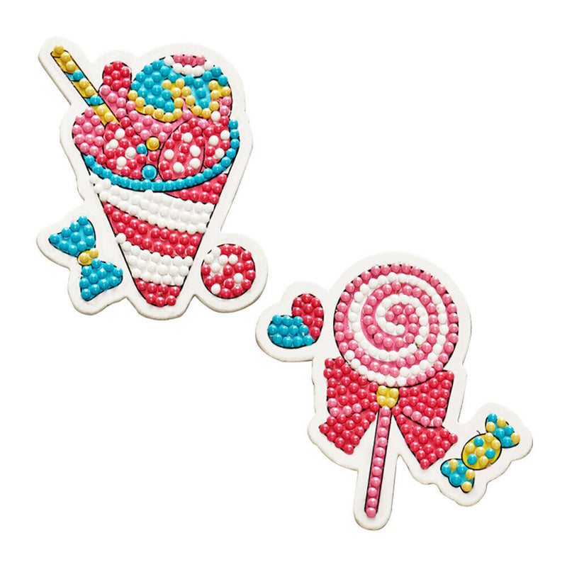 2pcs DIY Refrigerator Magnet Diamond Drawing Full Round Drill Lollipop (BXT-1)