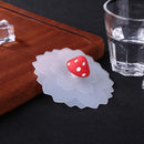 Silicone Cup Lid Transparent Heat-resistant Dustproof Reusable (Red Head)