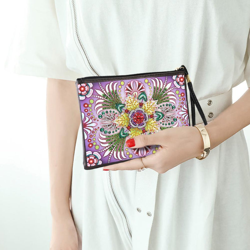 DIY Colorful Special Shaped Diamond Painting Wristlet Clutch Zipper Wallet Newly