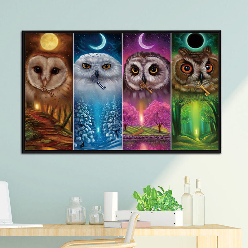 5D Diamond Painting Full Square Drill Color owl Picture of Rhinestone