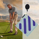 Golf Ball Cleaning Bag with Buckle Double-Sided Golf Wiping Towel (Blue)