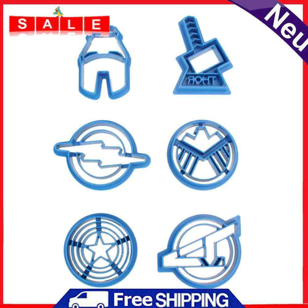 6Pcs/Qty Super Hero Series Avengers Alliance Sugar Cookie Cutter Fondant K