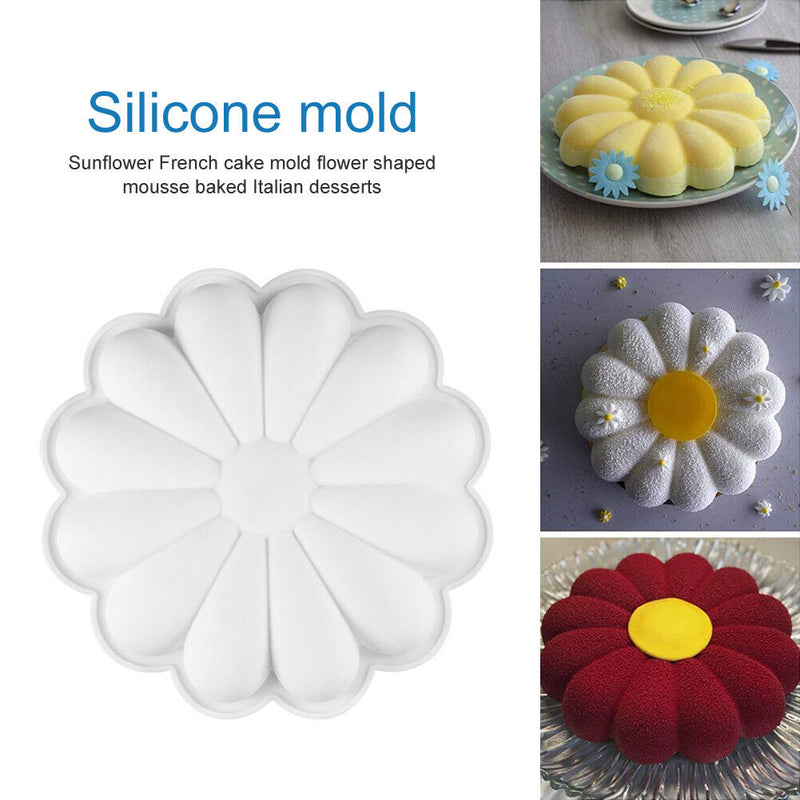 DIY Sunflower Crystal Drop Glue Mirror Mold Handmade Chocolate Making Mould Tool