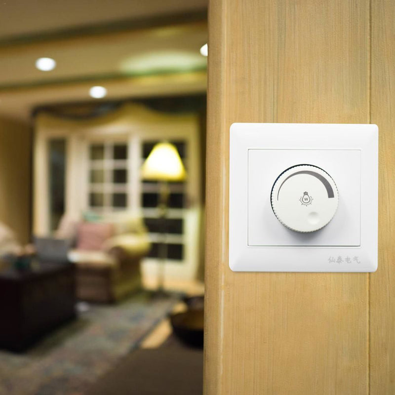 White Adjustable 220V 10A Lamp Brightness Controller Light Switch Dimmer Switch