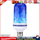 E27 99LED Flame Effect Light Bulb Flickering Fire Decorative Lamp (Blue) Newly