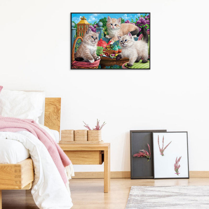Playing Kitten 5D DIY Diamond Painting Kits Full Square Drill Wall Decor Crafts