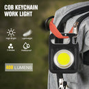 LED Keychain Flashlight 500LM Outdoor Camping Working Light (Black+Stand)