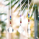 Crystal Ornaments 3 Pack Clear Glass Crystal Hanging Decoration with Chain